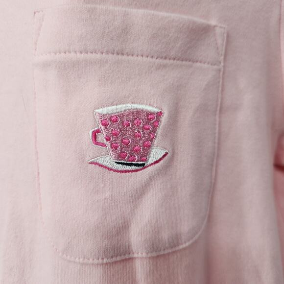 NWT Cabernet Sleepwear Pink Nightgown Sleepwear Embroidered Coffee Latte Women M - Picture 5 of 7